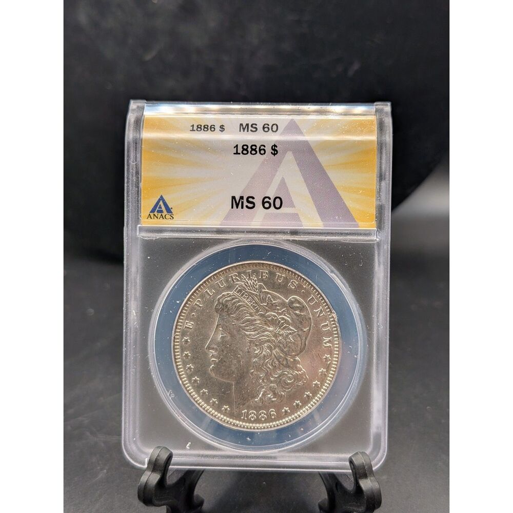 1886 Morgan Dollar โข ANACS MS60 โข 90% Silver โข Uncirculated U.S. Dollar